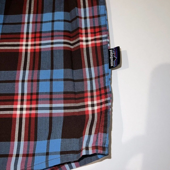 Patagonia Blue and Red Plaid Casual Button Down Shirt - Picture 5 of 5